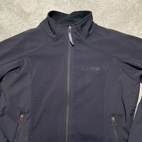 Marmot Windstopper Jacket Womens Full Zip Size Medium Black Soft Shell Coat - Picture 2 of 14